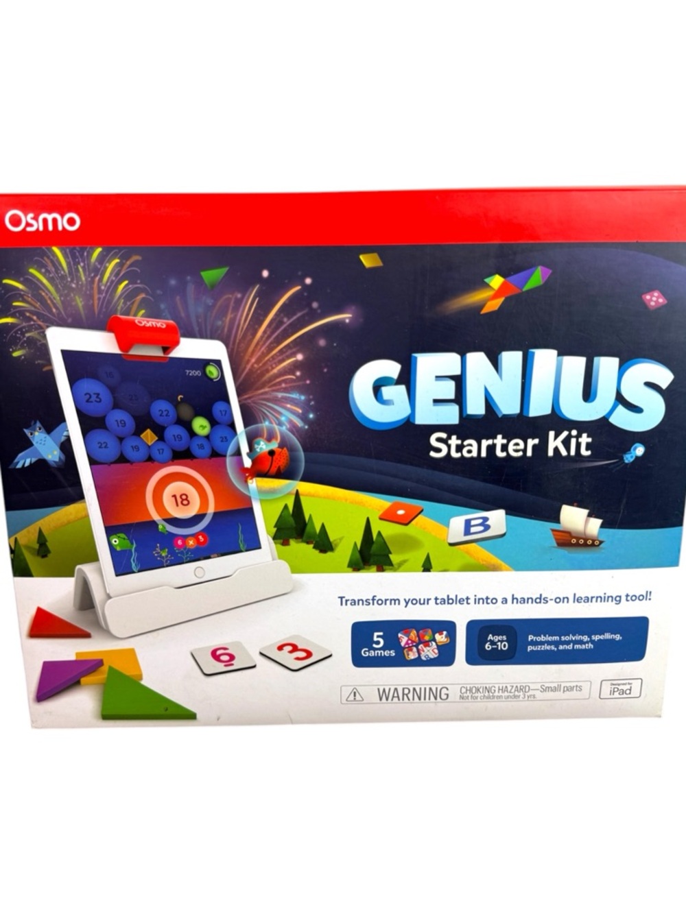 Osmo Genius Starter Kit for iPad - 5 Hands-On Learning Games ages 6-10